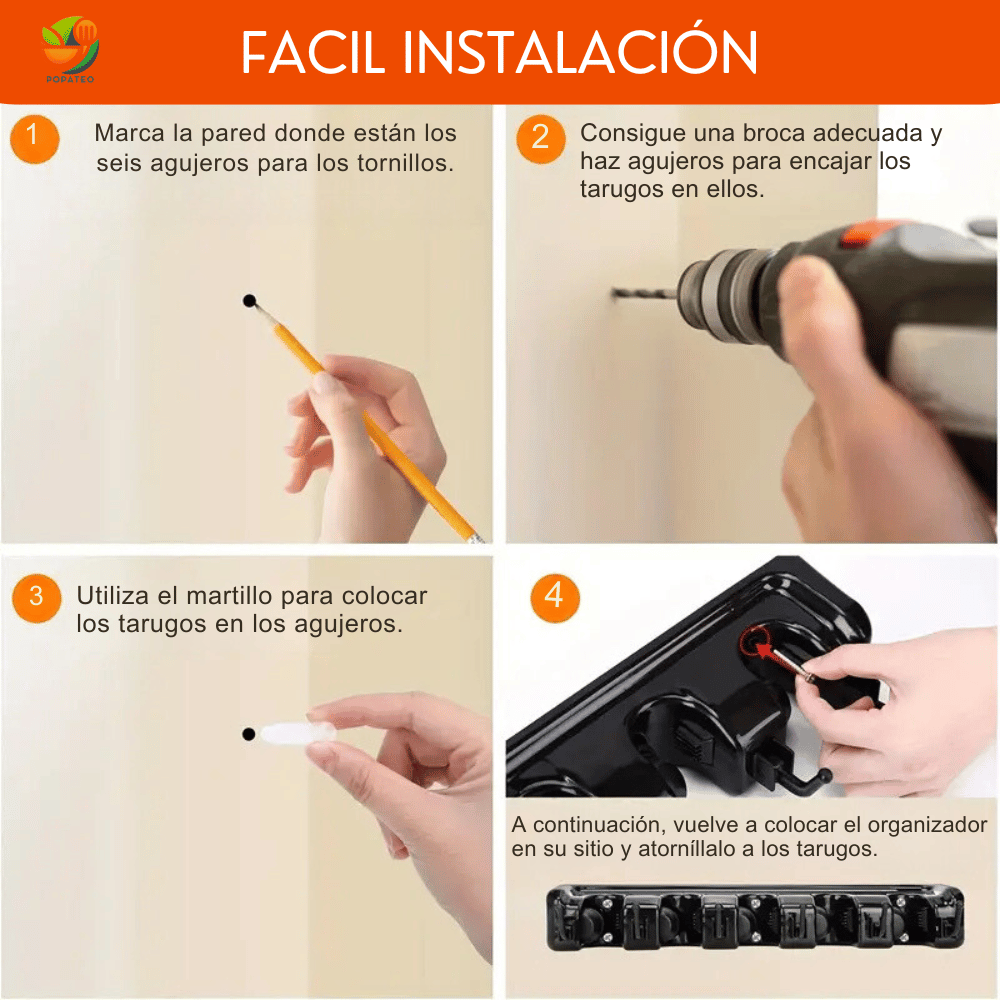 Organizador Escobas Multiuso - Cuelga Todo